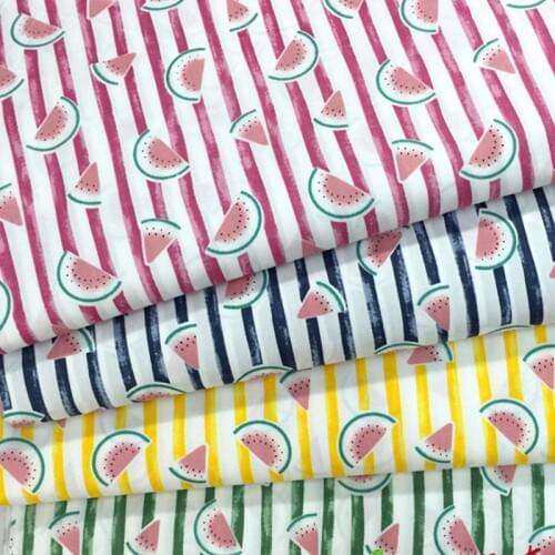100% Cotton twill cloth fruit stripe watermelon for DIY kids crib bedding cushions dress clothes decor patchwork fabrics tissue