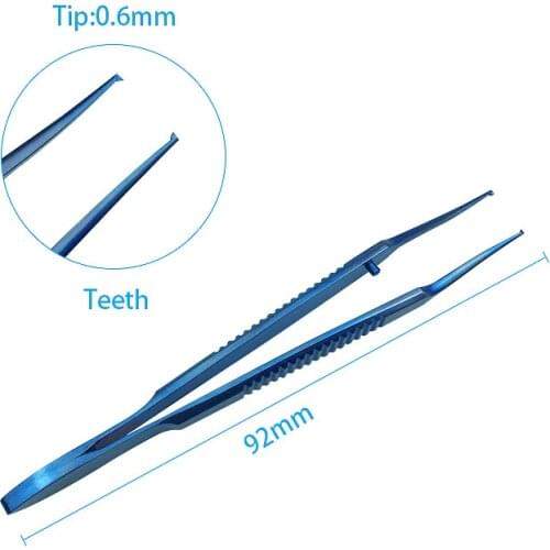 Titanium Tweezer Ophthalmic Forceps 0.6mm Toothed Clamp Ophthalmic Eye Tools Autoclavable