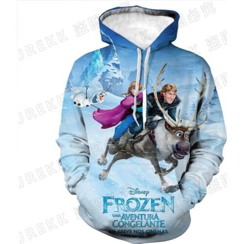 New Boy Girl Kids Frozen Hoodies Fashion Cartoon Anime 3D Print Sweatshirts Men Women Children Pullover Long Sleeve Casual Tops