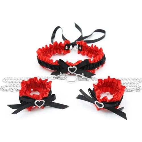 Enthusiastic Erotic Bandages Handcuffs Neck Sex Bondage Adult Exotic Accessories Couples Flirting Role-playing Sexy Lingerie