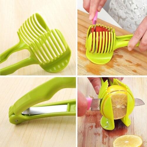 High Quality Easy Clean Convenient Kitchen Good Helper Working Tool Tomato Slicer Onion Potato Fruit Lemon Peel Cutter Holder