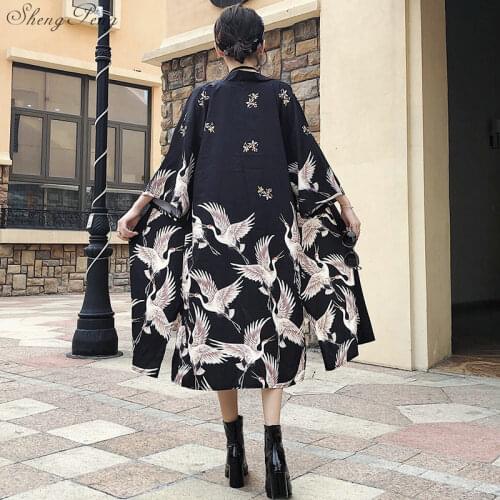 Japanese kimono yukata kimono cardigan fashion blouse women 2019 long sleeve cardigan haori traditional kimonos dress G084