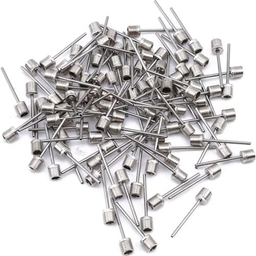 100 PCS Sports Ball Inflating Pump Needle For Football Basketball Soccer Inflatable Air Valve Adaptor Stainless Steel Pump Pin