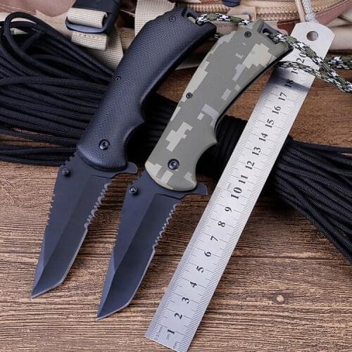 7.87'' Folding Knife Survival Tactical Pocket Knife Outdoor Hiking Camping Hunting Knives for Self-defense EDC Fishing Tool