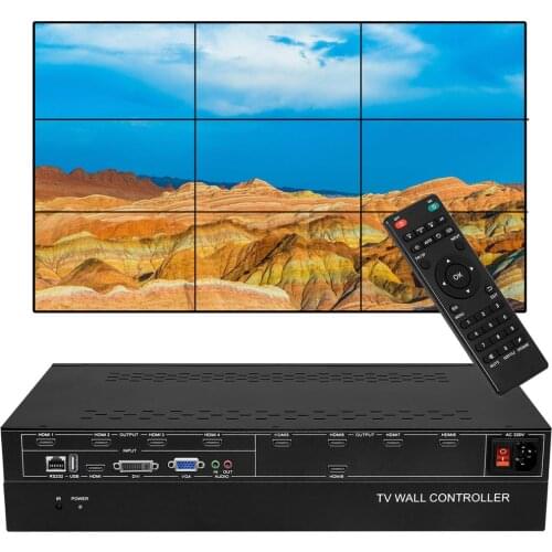 9 Channels TV HDMI Video Wall Controller 3x3 2x2 for TV Video Splicing
