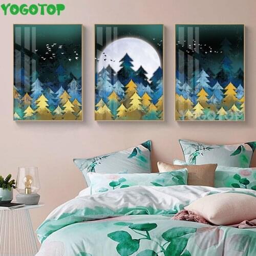 Abstract Forest Moon Landscape diamond embroidery Full diy diamond painting cross stitch 3 Pieces handmade mosaic Art ML1485
