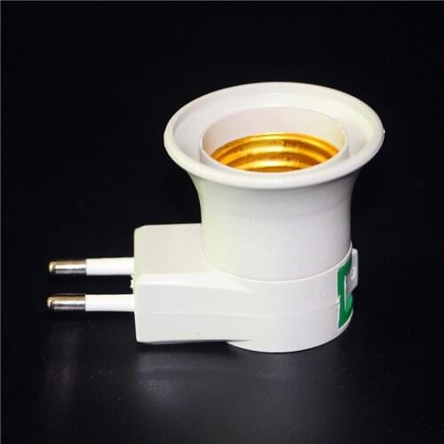 1Pcs EU Plug to E27 Adapter With Power on-off Control Switch E27 Socket Lamp Base E27 to EU Lamp Holder Converter