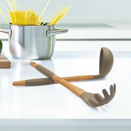 Bamboo Silicone Kitchen Service Set And Gift The Spoon Holder