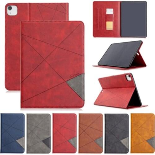 50pcs/lot Diamond Rhombus Pattern Flip Stand Tablet Case For iPad Pro 12.9 2018 2020 TPU In inner Cover