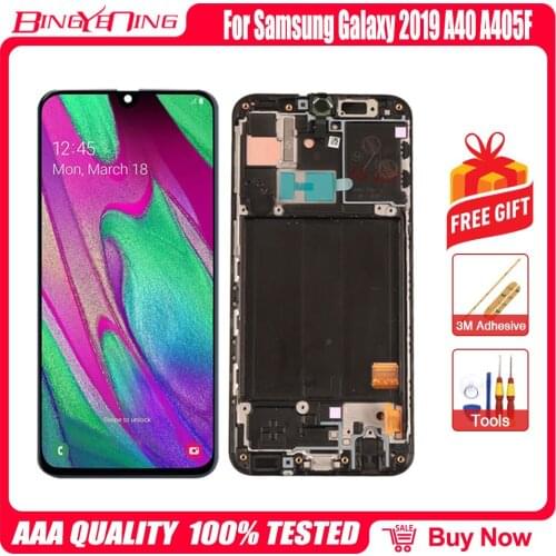 For Galaxy A40 2019 SM-A405FN A405F Display Touch Screen Digitizer LCD Assembly For Galaxy A40 Display With Frame