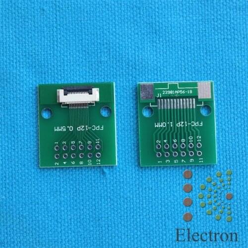 2pcs/lot 12P FFC FPC Adapter 0.5MM/1.0MM Pitch w/ 0.5mm flip cover to 2.54mm 12Pin Flat Cable Socket Connector for TFT LCD new