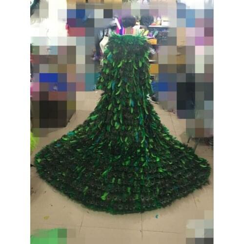 Carnival feather headwear for girls party dancing performance female clothes bow hair headdress dance feather headpiece costume