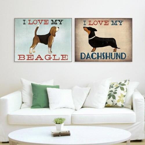 Labrador Dog Pug Cute Poster Animals Wall Prints Canvas Painting Living Room Decoraiton Cuadros Decoracion Drop Shipping