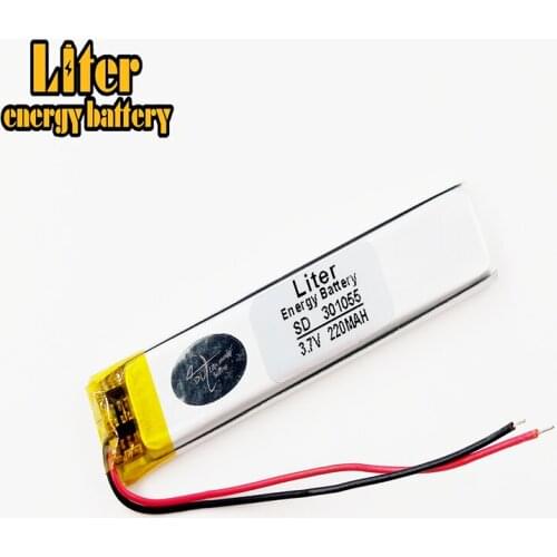 3.7V 220mAh 301055 Lithium Polymer Li-Po li ion Rechargeable Battery cells For Mp3 MP4 MP5 GPS PSP mobile bluetoot