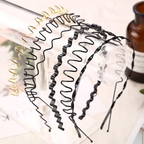 Fashion Unisex Black Wavy Hairband Mens Women Hair Head Hoop Bands Accessories Washing Headband Scrunchy Headdress Styling Tools