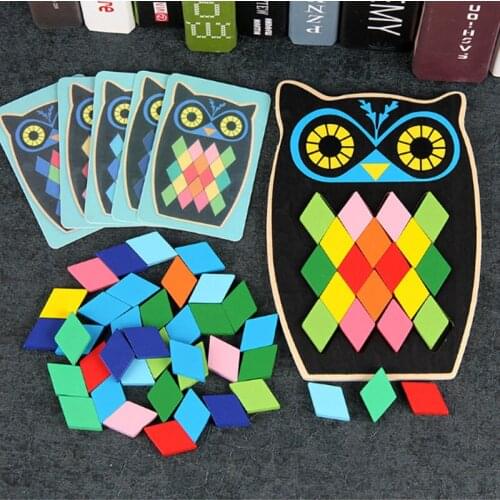 Cartoon Educational fish/owl Wooden Toys For Children Multifunction Early Learning Wooden Puzzles