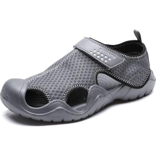 Mens Summer Mesh Casual Sport Shoes Outdoor Big Size Rubber Sole Non-slip Breathable Beach Sandals Male All-round Wading Shoes