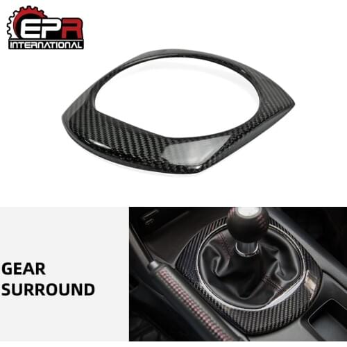 MX5 ND5RC Miata Roadster Carbon Fiber Gear Surround For Mazda Glossy Fibre Interior Trim Accessories