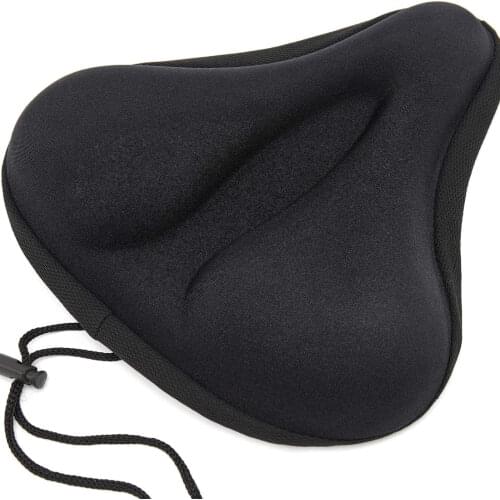 Bike Seat Cushion, Comfortable Large Wide Bike Seat Cover, Foam & Gel Padded Exercise Bike Seat Cushion for Women and Man