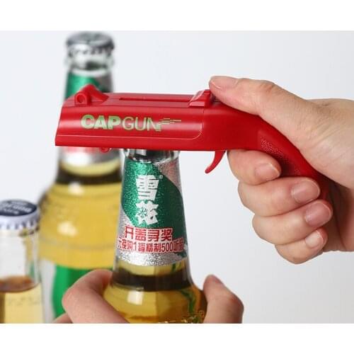 Portable Beer Bottle Opener Catapult Bottle Opener Creative Personality Bottle Cap Launching Sniper Gun Line Launcher