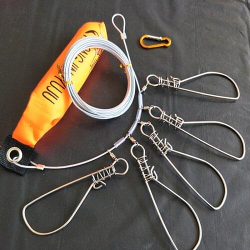 5M Fishing Lock Buckle Stainless Steel Live Fish Lock Belt Fishing Stringer Fishing Tackle for Accessories China Tackle