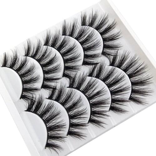 NEW5 pairs Crisscross natural false eyelashes fake lashes long makeup 3d mink lashes eyelash extension mink eyelashes for beauty