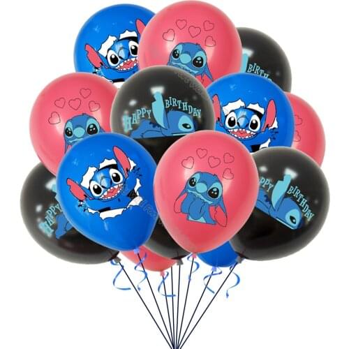 Stitch Birthady Ballons Child Cartoon Figure Theme Party Supplies Printed Latex Ballon Baby Christening Globo Decoration Gift