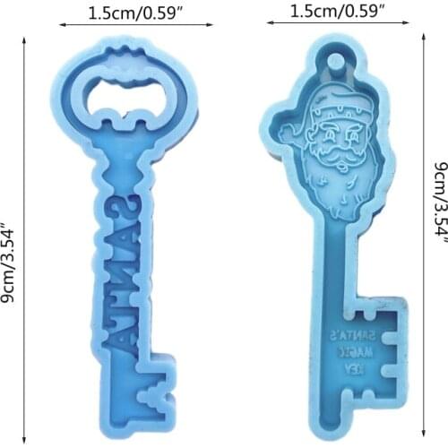 DIY Crafts Christmas Theme Key Shape Epoxy Resin Mold Keychain Silicone Mould A0NF