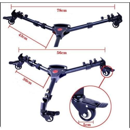 Photography Universal Video Folding Wheels Heavy Duty Slider Pathway Tripod Move Dolly for Camera Stand