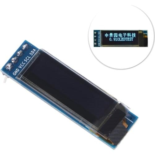 0.91" White I2C IIC OLED 128x32 LCD LED Display Module SSD1306 For Arduino