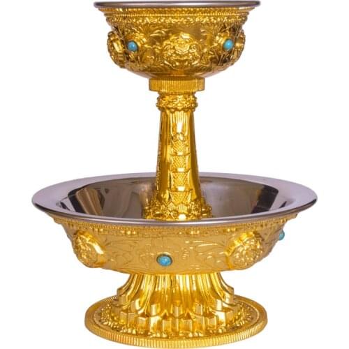 Tibetan Buddhism Boutique Golden Cup Eight Auspicious Uphold The Constitution Exquisite Stainless Steel Liner Home Decoration
