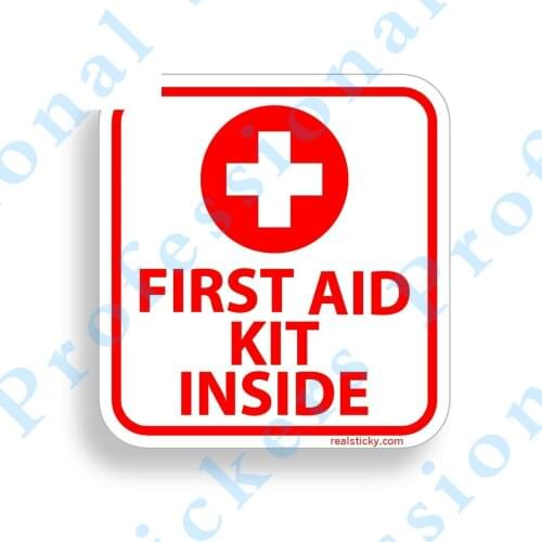Funny Stickers 1st First Aid Kit Inside Stickers Decal Self Adhesive Vinyl Rescue Emergency DIY Motorcycle Vinyl Decals