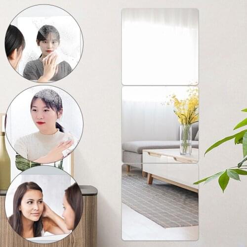 Mirror Wall Sticker Acrylic Frameless Floor Mirror Bathroom Self-adhesive Splicing Mirror Living Room Dormitory Mirror Sticker