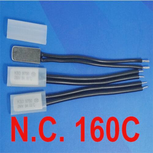 10pcs/lot) 160C KSD9700 Normally Close Thermostat, Temperature Switch, NC160Celsius, Bimetal Disc