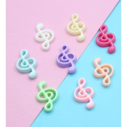 10Pcs/lot Resin Cabochon Music Note Crafts Flatback Cabochons for Bows Kawaii Emebllishments for Scrapbooking DIY Accessories