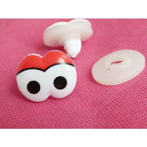 100pcs/lot print cartoon plastic safety toy eyes & wsaher for diy plush doll aessories