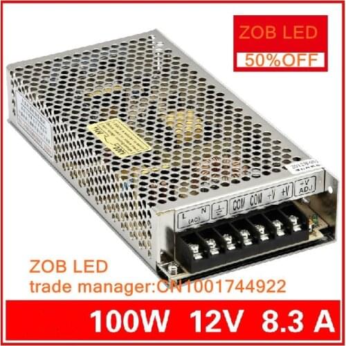 100W 8.5A 12V LED Switching Power Supply,For LED Strip light,85-265AC input, power suply 12V Output--2PCS/LOT