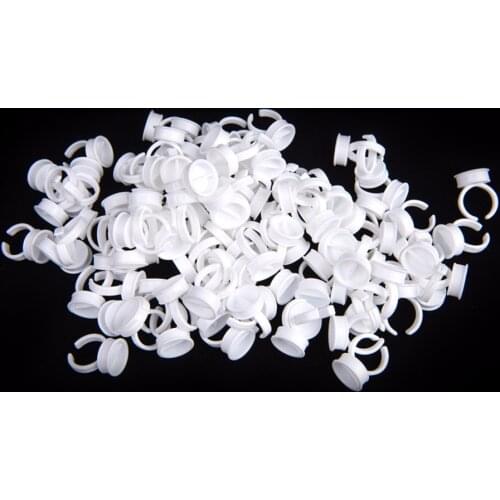 100 x Disposable Glue Holder Ring Pallet For Eyelash Extension Tattoo Pigment