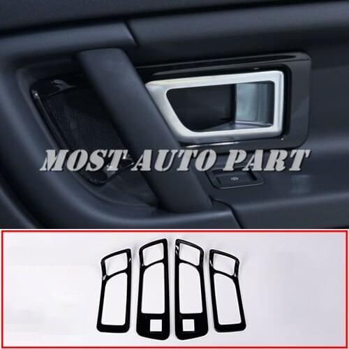 Black ABS Plastic Interior Door Handle Frame Cover Trim For Land Rover Discovery Sport 2015-2019 4pcs LHD Car Decoration