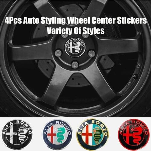 4pcs Auto Styling Wheel Center Hub Cap Sticker 56mm Cover Car Accessories For Alfa Romeo 159 Giulietta 147 Mito Giulia Brera GT