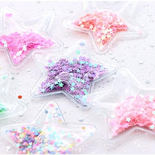 Star 5pcs/color,30 pcs Quicksand Transparent Shakers with Colorful Sequins DIY Hair Clip Accessories Craft Handmade,1Yc11208