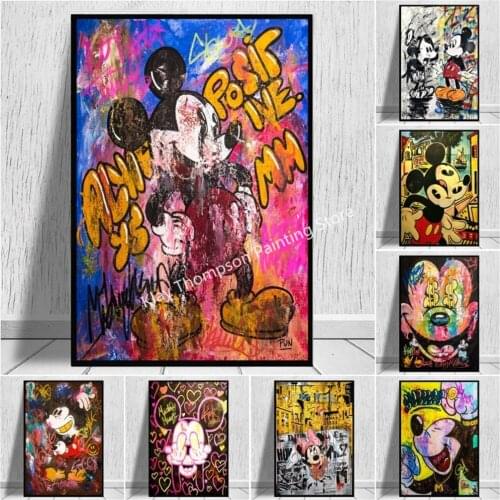 Disney Anime Mickey Mouse Graffiti Art Diamond Painting Cross Stitch Embroidery Rhinestone Mosaic Art