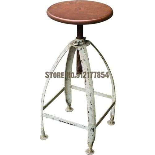 American Retro Bar Stool Industrial Style Wrought Iron Can Lift Coffee Shop Bar Stool