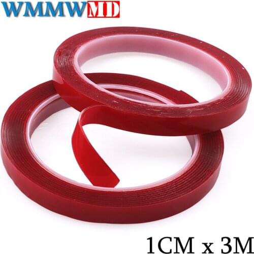 Car styling 10 mm x 3m Decoration Tools Auto Glue Sticker Car Double Side Tape Acrylic Foam Transparent Adhesive Car Stickers