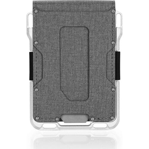 Outdoor Tactical Men Women Leather Bifold Wallet Credit Card Holders Aluminum RFID Anti-theft brush Bank ID Card Case Money Bag