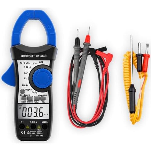 HP-870N Clamp Meter Multimeter Digital High Precision Anti-burning Ammeter AC and DC Automatic Electric Small Clamp Table