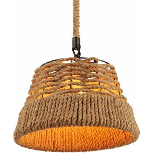 Southeast Asia Hemp Rope Flower Basket Chandelier Retro Industrial Restaurant Creative Coffee Bar Stand Single-ended Chandelier