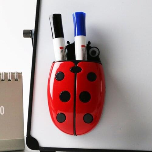 Cute Ladybug Fridge Magnetic Storage Box Eraser Whiteboard Pen Organizer Save Space Magnet Kitchen Container Holder C26