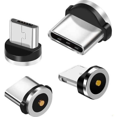 Magnetic Cable Adapter Mobile Phone Cable Micro USB Type C Dust Plugs Magnetic Tips For Iphone Magnet Charger Connector