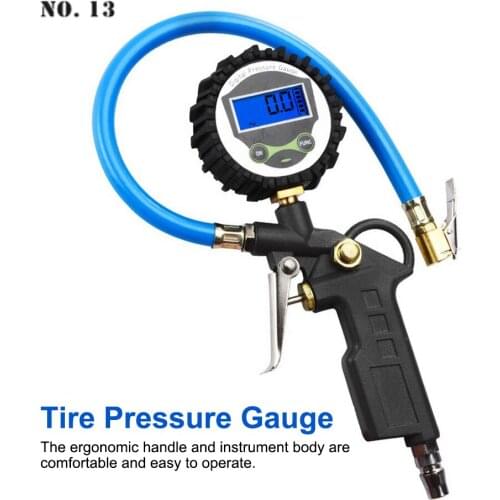 0-220 PSI 0-16Bar Tire Pressure Gauge, Air Pressure Gauge, Tire Pressure Gauge and Connect Coupler for 0.01 Display Resolution